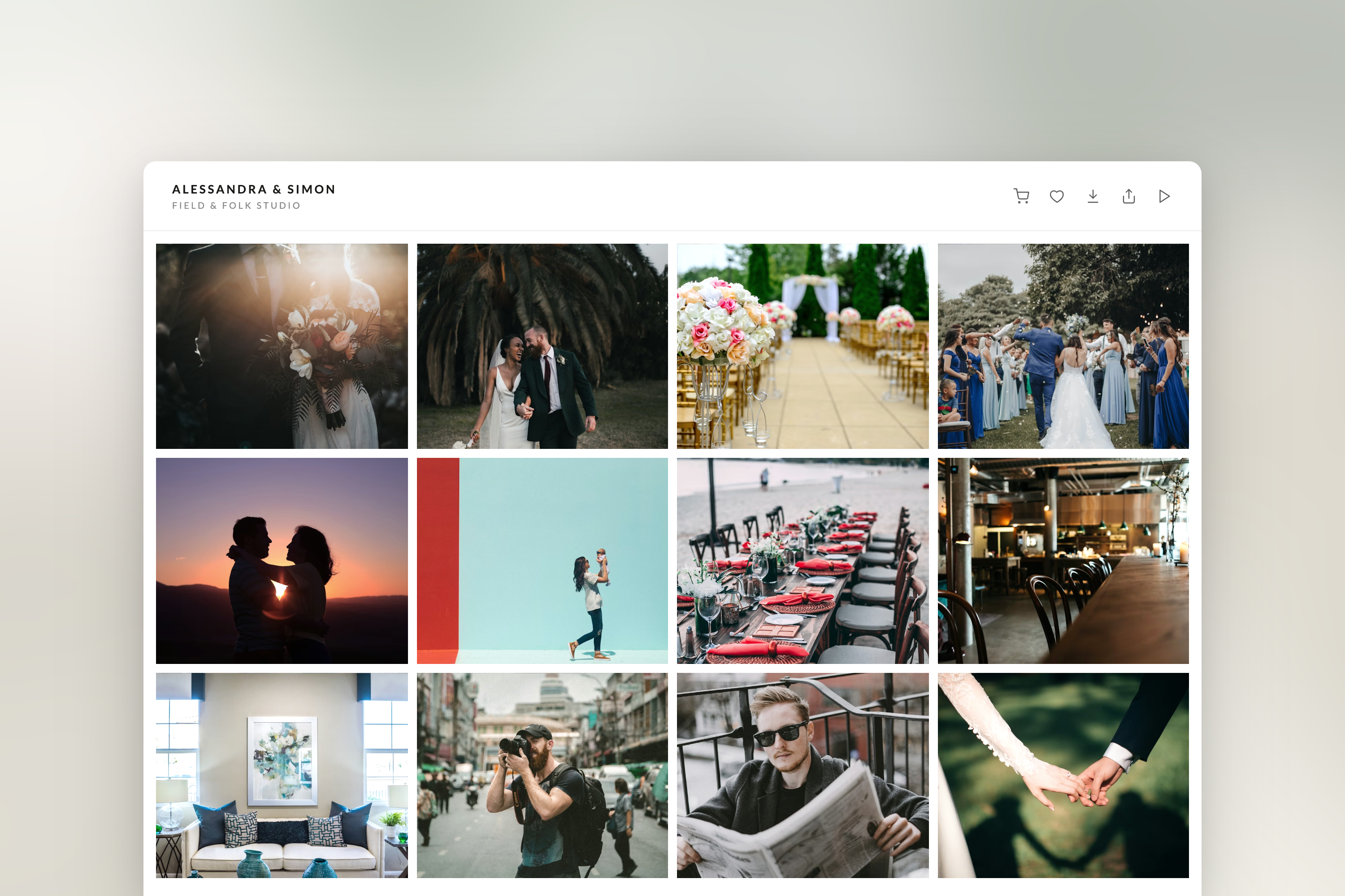 ctrl.studio branded gallery cover view, ready to share with the client.